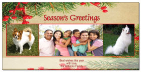 Christmas Season's Greetings Holiday Mistletoe Cards with multiple photo 8